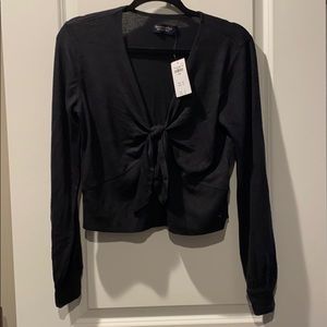 Black v-neck sweater